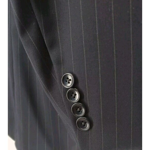 Brooks Brother 100% Wool Navy Pinstripe Two Button Blazer Sport Coat Jacket Trad - Picture 5 of 7